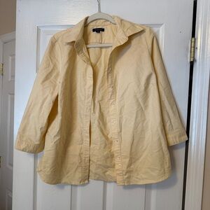 Lands' End Women's Button Down Shirt - Light Yellow